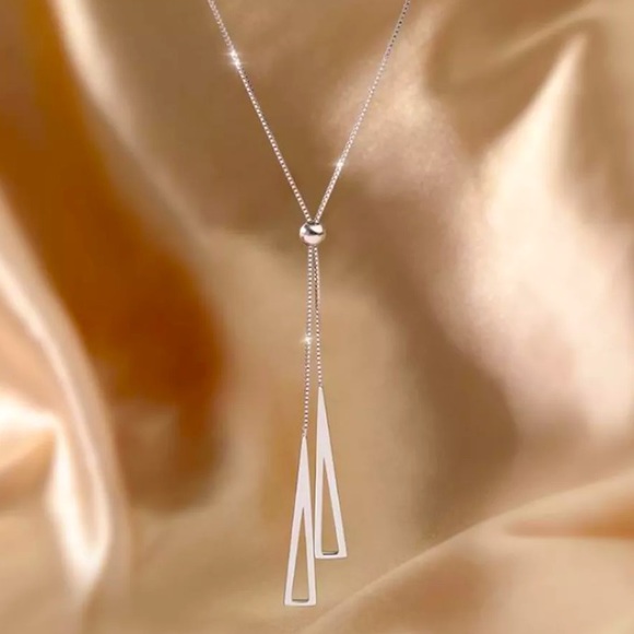 🌟 Sterling Silver Long Adjustable Necklace - Picture 1 of 6